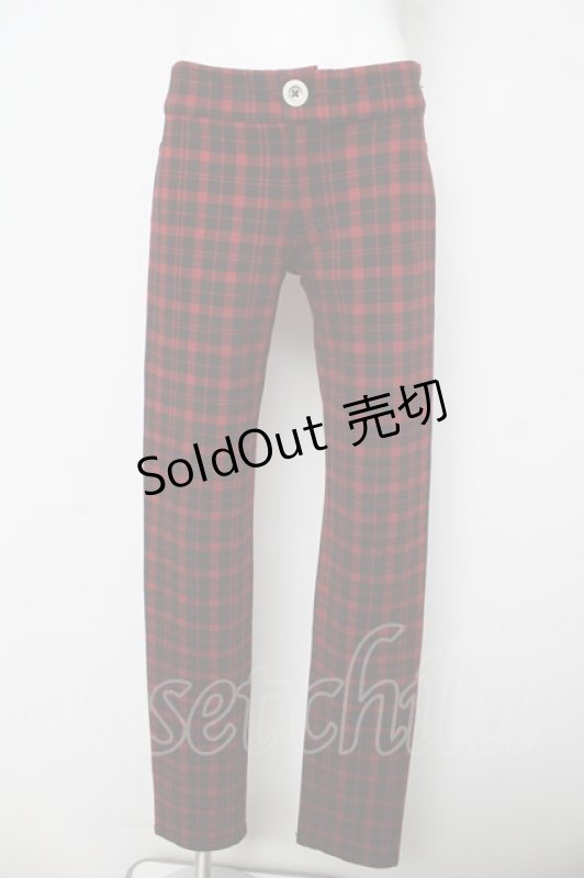 画像1: ALGONQUINS / ブロックチェック柄パンツ 2 赤 Y-26-03-03-114-AL-PA-SZ-ZY (1)