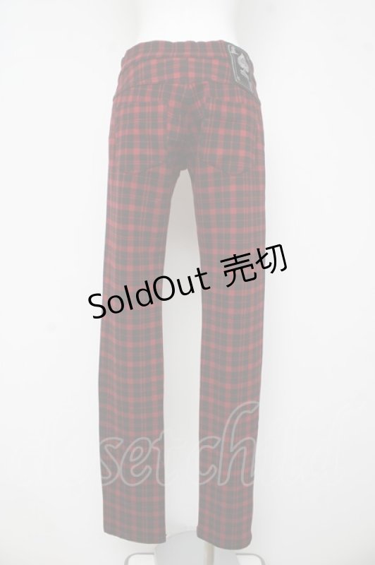 画像2: ALGONQUINS / ブロックチェック柄パンツ 2 赤 Y-26-03-03-114-AL-PA-SZ-ZY (2)