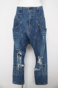 ALGONQUINS / ダメージデニムサルエルパンツ F ブルー Y-26-03-03-116-AL-PA-SZ-ZY