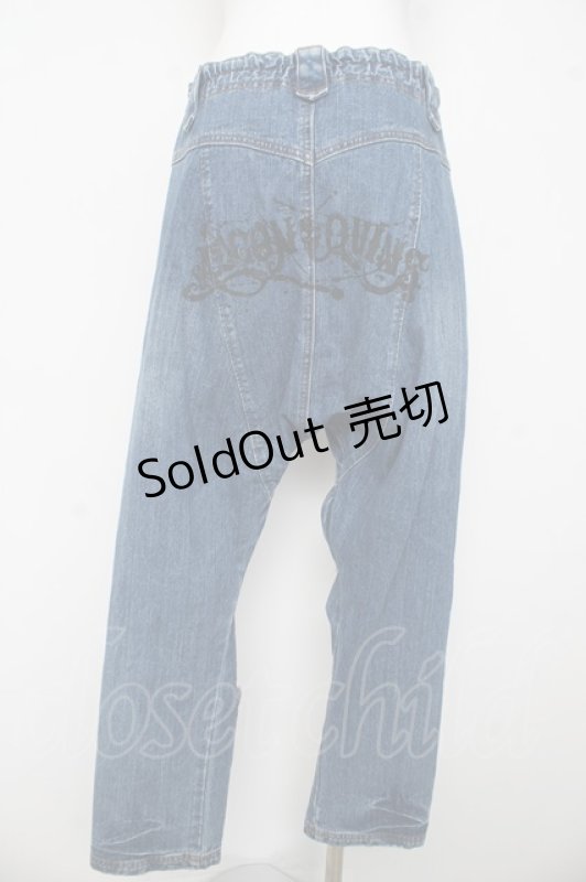 画像2: ALGONQUINS / ダメージデニムサルエルパンツ F ブルー Y-26-03-03-116-AL-PA-SZ-ZY (2)