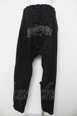 画像2: ALGONQUINS / ダメージデニムサルエルパンツ F ブラック Y-26-03-03-117-AL-PA-SZ-ZY