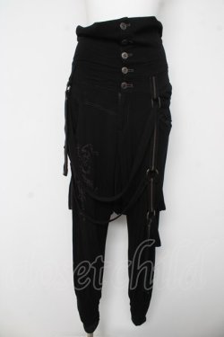 画像1: Ozz conte / 裾ギャザーサルエルパンツ  黒 Y-26-03-03-128-OO-PA-SZ-ZY