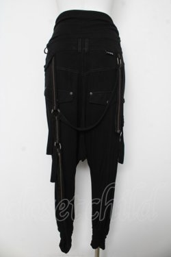 画像2: Ozz conte / 裾ギャザーサルエルパンツ  黒 Y-26-03-03-128-OO-PA-SZ-ZY