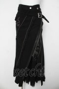 Ozz Croce / 龍刺繍切替ロングスカート  黒 Y-26-03-03-136-OO-SK-SZ-ZY