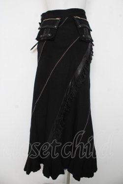 画像2: Ozz Croce / 龍刺繍切替ロングスカート  黒 Y-26-03-03-136-OO-SK-SZ-ZY