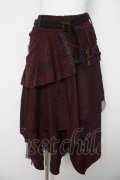 Ozz Croce / 蜘蛛の巣レースランダムフリルスカート  ワイン Y-26-03-03-137-OO-SK-SZ-ZY