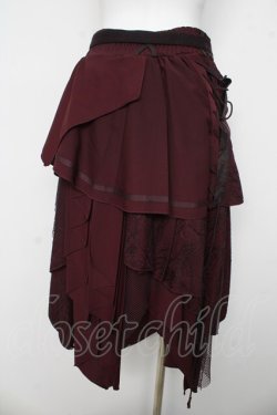 画像2: Ozz Croce / 蜘蛛の巣レースランダムフリルスカート  ワイン Y-26-03-03-137-OO-SK-SZ-ZY