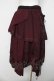 画像2: Ozz Croce / 蜘蛛の巣レースランダムフリルスカート  ワイン Y-26-03-03-137-OO-SK-SZ-ZY (2)