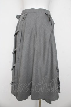 画像2: Ozz Croce / アシメラップ風レイヤードスカート  グレー Y-26-03-03-138-OO-SK-SZ-ZY