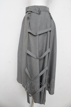 画像3: Ozz Croce / アシメラップ風レイヤードスカート  グレー Y-26-03-03-138-OO-SK-SZ-ZY