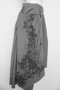 画像4: Ozz Croce / アシメラップ風レイヤードスカート  グレー Y-26-03-03-138-OO-SK-SZ-ZY