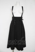 Secret Honey / サスペンダー付ミディ丈マチスカート  黒 Y-26-03-03-139-CA-SK-AS-ZY