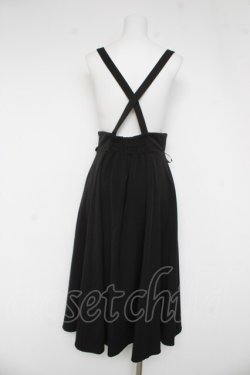 画像2: Secret Honey / サスペンダー付ミディ丈マチスカート  黒 Y-26-03-03-139-CA-SK-AS-ZY