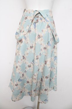 画像2: Fi.n.t / サスペンダー付きレトロフラワーチェック柄スカート  サックス Y-26-03-03-141-CA-SK-SZ-ZY