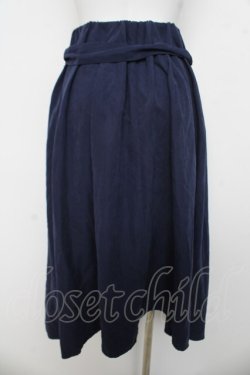 画像2: axes femme / 刺繍入イレヘムスカート  紺 Y-26-03-03-143-AX-SK-SZ-ZY