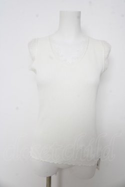 画像1: axes femme / バックレースタンクトップ  白 Y-26-03-03-011-AX-TO-SZ-ZY