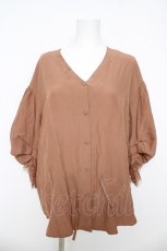 画像1: axes femme / 袖レースシャツ  ベージュ Y-26-03-03-017-AX-BL-SZ-ZI (1)