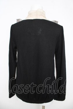 画像2: axes femme / 刺繍入りボウタイプルオーバー  黒 Y-26-03-03-020-AX-TO-SZ-ZY