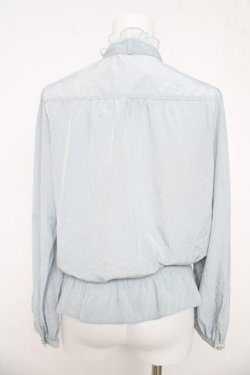 画像2: axes femme / ヨーク切替えフリルブラウス  サックス Y-26-03-03-025-AX-BL-SZ-ZY