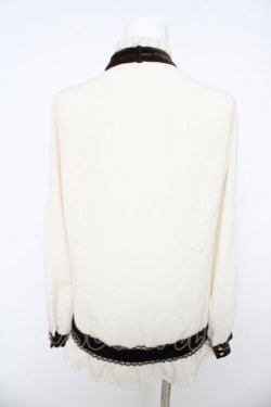 画像2: axes femme / ベロア使いブラウス  生成り Y-26-03-03-027-AX-BL-SZ-ZY