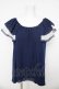 画像1: axes femme / パール付きトップス  紺 Y-26-03-03-029-AX-TO-SZ-ZY (1)
