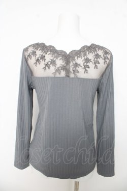 画像2: axes femme / 薔薇レースインナープルオーバー  グレー Y-26-03-03-034-AX-TO-SZ-ZY