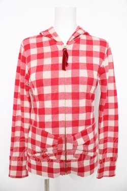 画像1: Emily Temple cute / ギンガムチェックパーカー  赤 Y-26-03-03-037-ET-TO-SZ-ZY