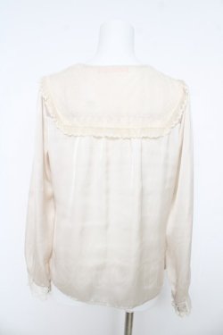 画像3: F i.n.t / レースセーラー襟サテンブラウス  生成り Y-26-03-03-042-CA-BL-SZ-ZY