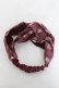 画像4: axes femme / ローズチェックヘアバンド  ワイン Y-26-03-06-041-AX-AC-SZ-ZY (4)