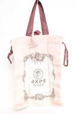 画像2: axes femme / axesショッパーエコバッグ  淡ピンク/生成り Y-26-03-06-048-AX-BG-SZ-ZY