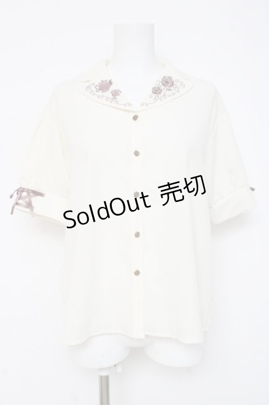 画像1: axes femme / 【美女と野獣】刺繍ブラウス  生成り Y-26-03-06-074-AX-BL-SZ-ZS (1)