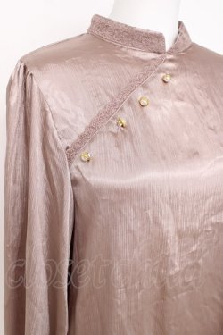 画像3: axes femme / 斜めボタンブラウス  ピンクグレー Y-26-03-06-075-AX-BL-SZ-ZY