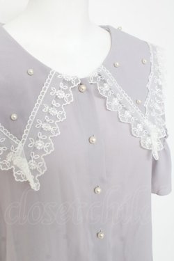 画像3: axes femme / パールビッグ襟ブラウス  ラベンダー Y-26-03-06-076-AX-BL-SZ-ZY