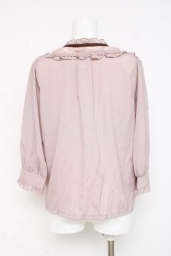 画像2: axes femme / クラシカル刺繍七分袖ブラウス  ピンク Y-26-03-06-077-AX-BL-SZ-ZY