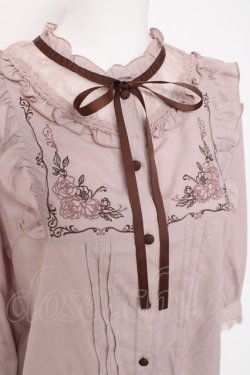 画像3: axes femme / クラシカル刺繍七分袖ブラウス  ピンク Y-26-03-06-077-AX-BL-SZ-ZY