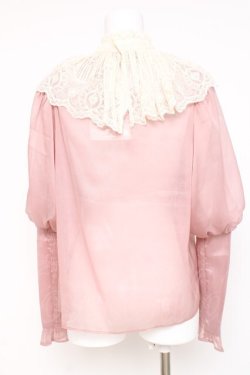 画像2: axes femme NOSTALGIE / レース襟付シフォンブラウス F ピンク Y-26-03-06-078-AX-BL-SZ-ZY