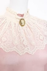 画像3: axes femme NOSTALGIE / レース襟付シフォンブラウス F ピンク Y-26-03-06-078-AX-BL-SZ-ZI (3)