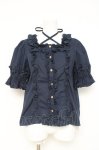 画像1: Chalmiere / スクエア開きコットンブラウス  紺 Y-26-03-06-081-LO-BL-SZ-ZY (1)