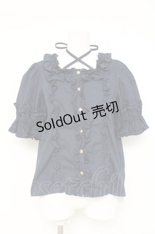 画像1: Chalmiere / スクエア開きコットンブラウス  紺 Y-26-03-06-081-LO-BL-SZ-ZY (1)