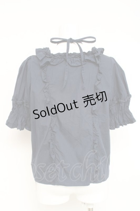 画像2: Chalmiere / スクエア開きコットンブラウス  紺 Y-26-03-06-081-LO-BL-SZ-ZY (2)