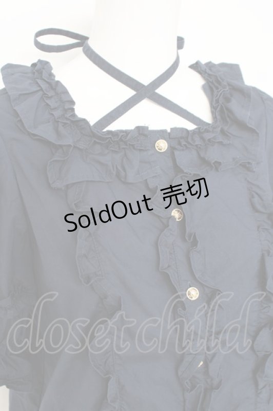 画像3: Chalmiere / スクエア開きコットンブラウス  紺 Y-26-03-06-081-LO-BL-SZ-ZY (3)