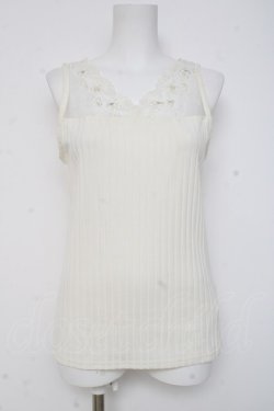 画像1: axes femme / 繊細レースタンク  シロ Y-26-03-06-088-AX-TO-SZ-ZY