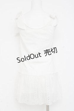 画像2: axes femme / 肩リボンロングインナー  白 Y-26-03-06-090-AX-TO-SZ-ZY