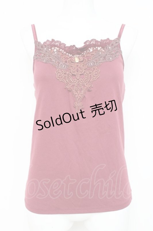 画像1: axes femme / 刺繍レースキャミ  ワイン Y-26-03-06-095-AX-TO-SZ-ZI (1)