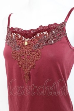 画像3: axes femme / 刺繍レースキャミ  ワイン Y-26-03-06-095-AX-TO-SZ-ZY