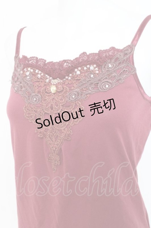 画像3: axes femme / 刺繍レースキャミ  ワイン Y-26-03-06-095-AX-TO-SZ-ZI (3)