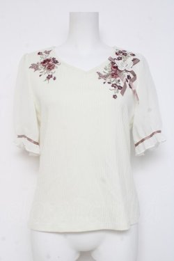 画像1: axes femme / パピヨンフルール刺繍プルオーバー  生成り Y-26-03-06-096-AX-TO-SZ-ZY