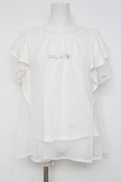 画像1: axes femme / チュール重ねトップス  白 Y-26-03-06-098-AX-TO-SZ-ZY