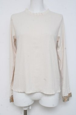 画像1: axes femme / 刺繍レース袖プチスタンドプルオーバー  生成り Y-26-03-06-100-AX-TO-SZ-ZY