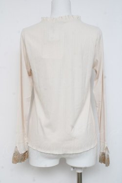画像2: axes femme / 刺繍レース袖プチスタンドプルオーバー  生成り Y-26-03-06-100-AX-TO-SZ-ZY